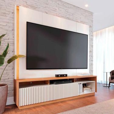 Imagem de Home Estante Orlo 200cm TV até 75 Fitas LED Portas Deslizantes MDP/MDF