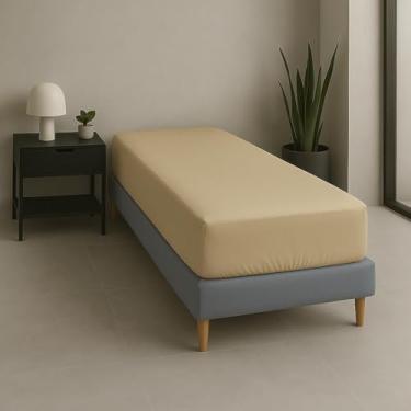 Imagem de Lençol Solteiro Avulso 300 Fios Percal Egípcio 100% Algodão Macio e Resistente (Bege)