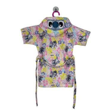 Imagem de Roupão Aveludado Infantil Quimono Estampado com Capuz Stitch GG Com 1 peça