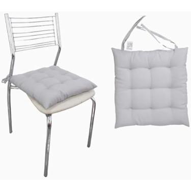 Imagem de Kit 8 Assentos para cadeira almofadas Futon 40x40 cm (Cinza Claro)