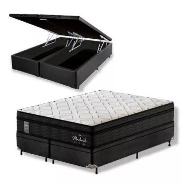 Imagem de Base Baú Queen Blindado + Colchão de Molas Ensacadas - Probel - Madrid