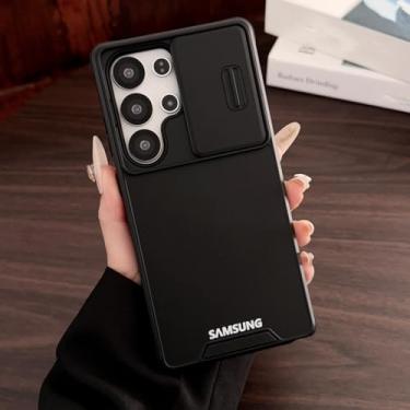 Imagem de MVVKKY Para Galaxy A25 com capa protetora de lente de câmera deslizante PC+capa TPU (para Galaxy A25/preto)