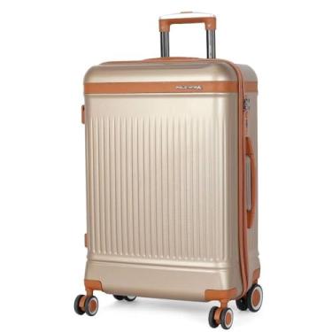Imagem de Mala de Bordo Polo King Aspem Champanhe em ABS Rodas 360