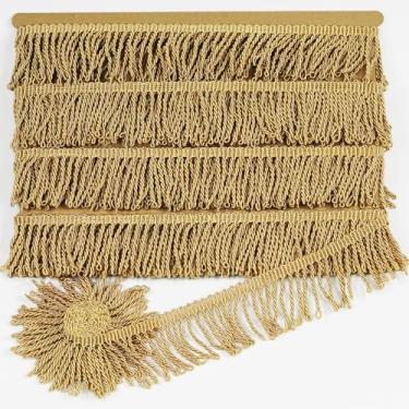 Imagem de 10 jardas 5 cm de largura, acabamento de franja de costura dourada, borla de franja para vestido de casamento com saia para decoração de abajur (dourado)