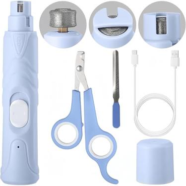 Imagem de Yukaione Moedor de unhas elétrico com luz LED para pássaros e pequenos animais | Kit 3 em 1 de cuidados com unhas com lixa de unha e cortador | Ferramenta de cuidados segura e silenciosa para hamsters