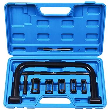 Imagem de ECCPP Conjunto de ferramentas de compressor de mola sólida de 10 peças com kit de serviço de braçadeira C com parafusos de extensão adequados para a maioria dos veículos, furgões pequenos e motores de