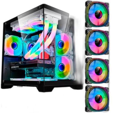 Imagem de Gabinete Gamer Gb1790 Hayom 4 Fans Rgb Micro-Atx Vidro Temp