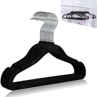 Imagem de Kit Cabides Infantil Slim De Veludo - Organização Compacta preto