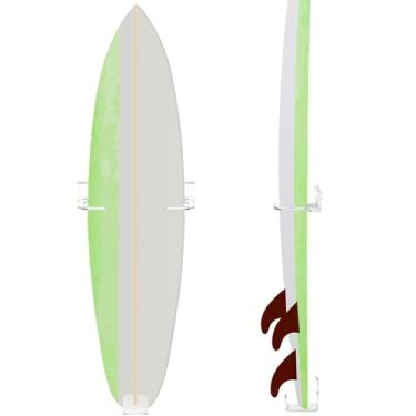 Imagem de Yousoontic Prancha de surfe, suporte de parede de acrílico transparente, tela de surfe, decoração de parede interna, suporte vertical para pranchas, pranchas de peixe e pranchetas, comporta 22,7 kg