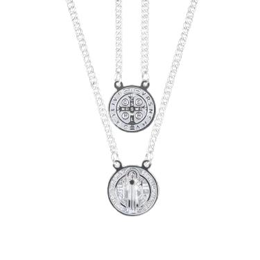 Imagem de Colar Escapulário Aço Inox São Bento 316L – Masculino/Feminino | Não Escurece, Hipoalergênico, Durável