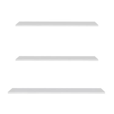 Imagem de Prateleira Flutuante De Quarto Infantil Kit 3 Suporte Invisível Cp2 Yara Branco - Lumil