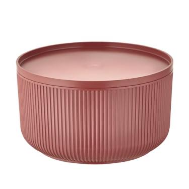 Imagem de Travessa redonda em plástico com tampa 2,5L D20xA12cm cor marrom - Full Fit