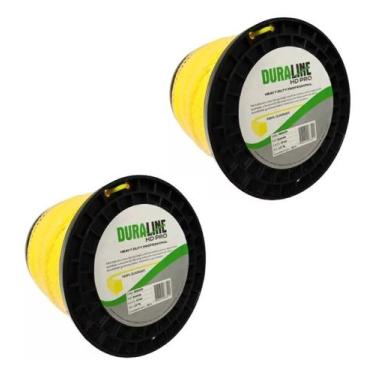 Imagem de Bobina Fio Nylon Roçadeira 3mm Quadrado Kit 2 Unids DURALINE - 001083