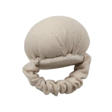 Imagem de oshhni Almofada de alfinetes para dedos, anel fofo, criativo, leve, mini para costura, porta-agulhas para bordado, quilting, artesanato faça você mesmo, Bege