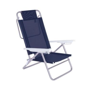 Imagem de Cadeira de Praia Reclinável Summer 6 Posições MOR Cor Azul