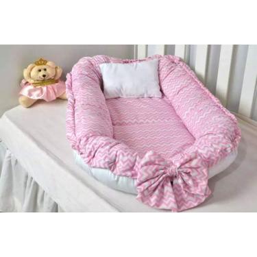Imagem de Ninho Redutor de Berço Bebê com Almofadinha Laço Ajústavel - Alice Enx