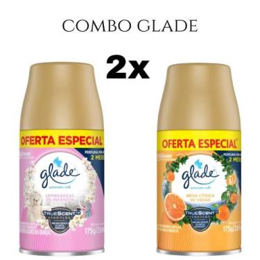 Imagem de Combo Odorizador de Ambiente Glade Refil Automatic 269ml, Rosa/Laranja