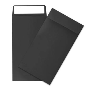 Imagem de Envelopes pretos de sementes de 16,5 x 8,5 cm – Envelopes de moedas de papel kraft 100 peças para sementes, dinheiro, cartões e itens pequenos – Envelopes de armazenamento autoadesivos duráveis