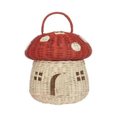 Imagem de Cesta De Vime De Rattan Tecida À Mão, Organizador De Brinquedos Infant