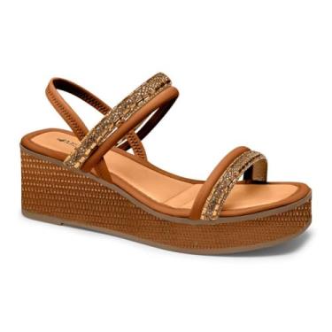 Imagem de Sandália Salto Anabela Mississipi Brilho Calce Facil ME671