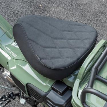 Imagem de Lorababer Almofada Para Assento Dianteiro De Couro Motocicleta, Ideal Trail 125 Ct125 Hunter Cub 2020 2021 2022 2023 2024 2025, Garupa Macio Solo, Preto