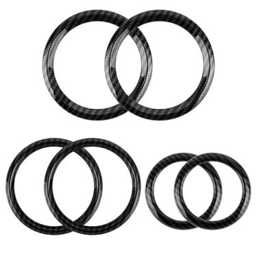 Imagem de CHEYINGCHIDIY Painel central do carro preto assento traseiro AC saída de ar anel capa acabamento interior acessórios para Mercedes Benz A B GLB GLA CLA W177 X247 C118 H247