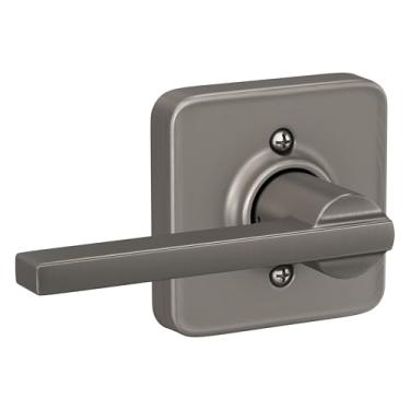 Imagem de Schlage Maçaneta de porta F170 LAT 619 LFL Latitude com acabamento Laflin, alça falsa unilateral que não gira e níquel acetinado