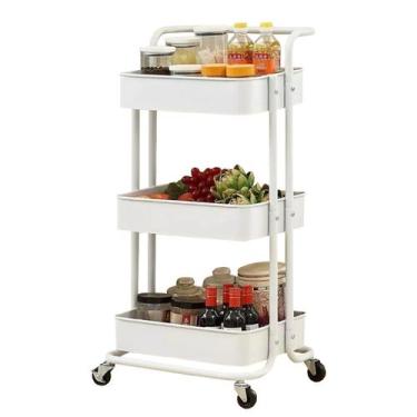Imagem de Carrinho Organizador Multiuso 3 Andares com Rodinhas - Mm House, Branc