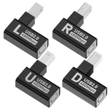 Imagem de rgzhihuifz Adaptador De Extensão Usb 2.0 Macho Tipo B Para Fêmea, Ângulo Esquerdo + Direito Cima Baixo, Horizontal E Vertical Impressora Scanner