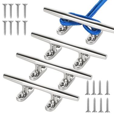 Imagem de Chuteira para barco de 4/5/6 polegadas - Base aberta 316 de aço inoxidável, grampo de corda de grampo marinho, acessórios de amarração com parafusos para barcos, caiaque, fuzileiro naval, convés