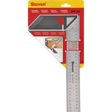 Imagem de Esquadro 10 250Mm Cabo Aluminio Carpinteiro Starrett K53m-250-S