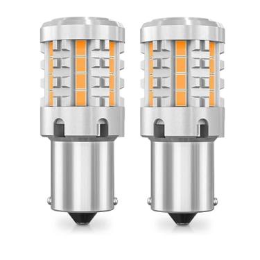 Imagem de Par Lâmpadas LED 1156 BAU15S PY21W Âmbar | 26 Chips SMD 3020, Canbus Canceller Sem Erro, 1500Lm, 24W, IP65, Plug & Play, Resistor Integrado, Anti-Hiperflash