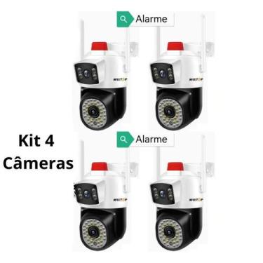 Imagem de KIT 4 Câmera de Vídeo Segurança 360º C Wi-fi Full Hd Dupla Lente Cor B