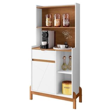 Imagem de Aparador Cantinho Do Café Bari 1 Porta E 1 Gaveta Branco-cedro - Casa D Branco-cedro
