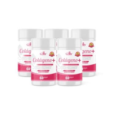 Imagem de Kit Com 5 - Colágeno Hidrolisado + Ácido Hialurônico + Coenzima Q10 + Biotina 60 Cáps 500mg