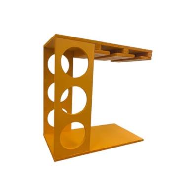 Imagem de Adega Rústica para Vinhos e Taças | Decoração Gourmet (Amarelo)