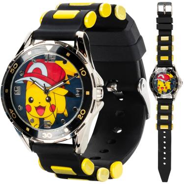 Imagem de Accutime Relógio de quartzo analógico infantil Pokemon Pikachu para meninos, meninas, crianças e adultos de todas as idades, Boné vermelho Pikachu, Relógio analógico