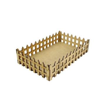 Imagem de Bandeja Cercadinho Médio Fazendinha MDF Cru - Deliquadros