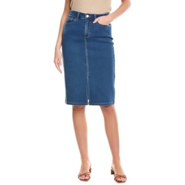 Imagem de Saia lápis jeans City por Jones New York, Lavagem na costa, 40