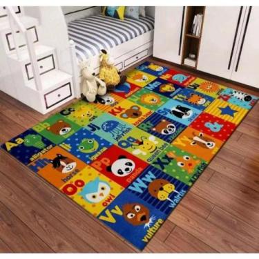 Imagem de Tapete Infantil Educativo Antiderrapante Estampado Colorido Para Crian