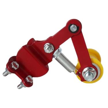 Imagem de Tensor universal de corrente de motocicleta com mola, rolo ajustador de corrente para Dirt Pit Pro Dirt Bike Minibike (vermelho)