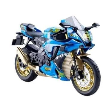 Imagem de Modelo De Motocicleta Yamaha Som Luz Deslizante Brinquedo Liga Colecio