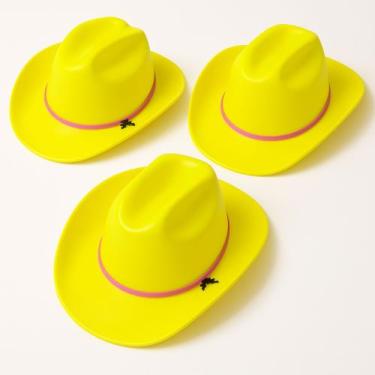 Imagem de Kit 3 Chapéu Cowboy em E.V.A - Festas e Fantasias, Amarelo