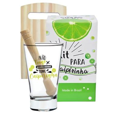 Imagem de Kit Caipirinha: Copo, Socador e Tábua - Não Tome