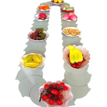 Imagem de Mesa Giratória De Alimentos Rotativa De 360 °, Mesa Giratória Removível Para Servir Comida De Trem De Jantar, Bandeja Giratória Manual Para Festa Na Sala De Janta, White, 1.2m/3.94ft