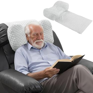 Imagem de BALAPET Almofada de pescoço de espuma viscoelástica desfiada para poltronas, almofada ergonômica para alívio da dor no pescoço e suporte cervical, adequada para dormir de lado em casa e no escritório