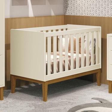 Imagem de Berço Mini Cama Classic Areia Fosco Com Pés Amadeirado - Reller Móveis Areia Fosco