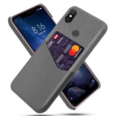 Imagem de Capa para Xiaomi Redmi Note 6 PRO,Tela e tampa de couro PU,Antideslizante,360°cobertura completa à prova de choque com 1 slot de cartão atrás,Prevenção de queda-Gray