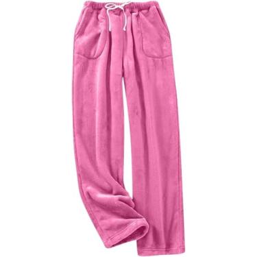 Imagem de Calças De Pelúcia Homens Mulheres Fleece Calças De Pijama Grossas De Pelúcia Para Mulheres Unissex Calças De Pijama De Lã Macia Para Casa Calças Longas E Quentes De Lazer, Beige, XXL