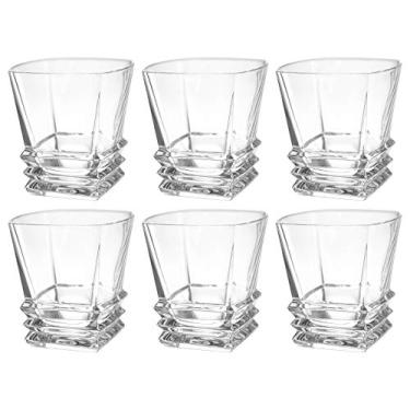 Imagem de Barski - Vidro de qualidade europeia - Cristal - Conjunto de 6 - Formato quadrado - Copos duplos à moda antiga - DOF - 340 g - com design de vidro em camadas - Os óculos são feitos na Europa